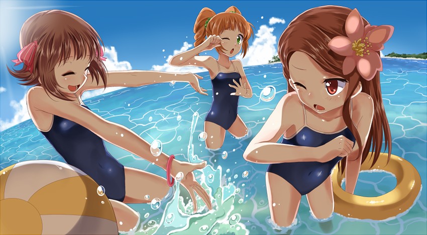 amami haruka, minase iori, and takatsuki yayoi (idolmaster) drawn by daniwae