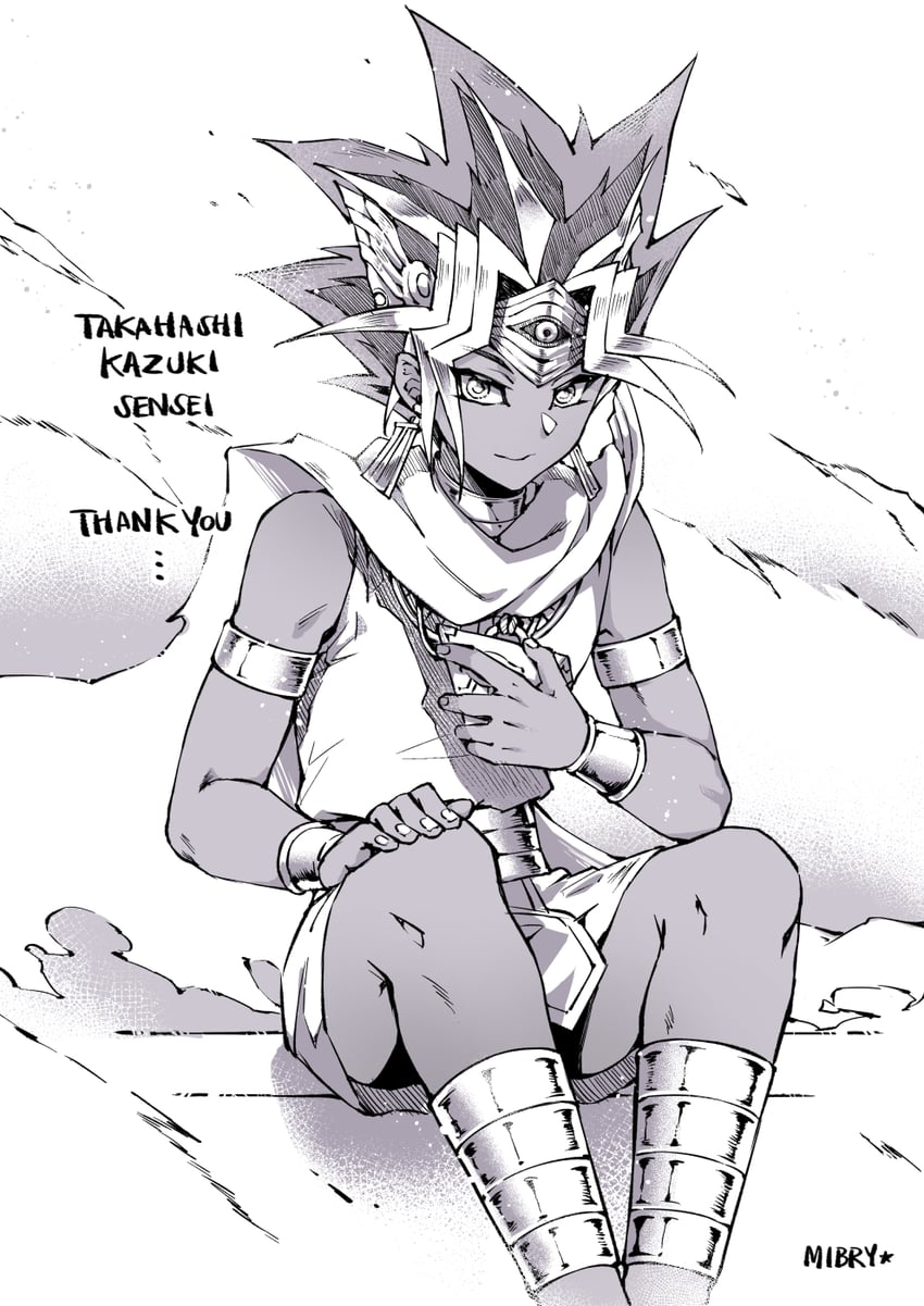 atem and takahashi kazuki (yu-gi-oh! and 1 more) drawn by mibry_(phrysm)