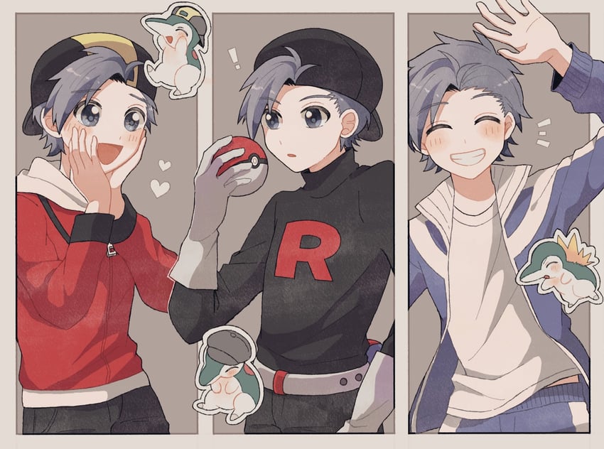 ethan and cyndaquil (pokemon and 1 more) drawn by mikakami1e