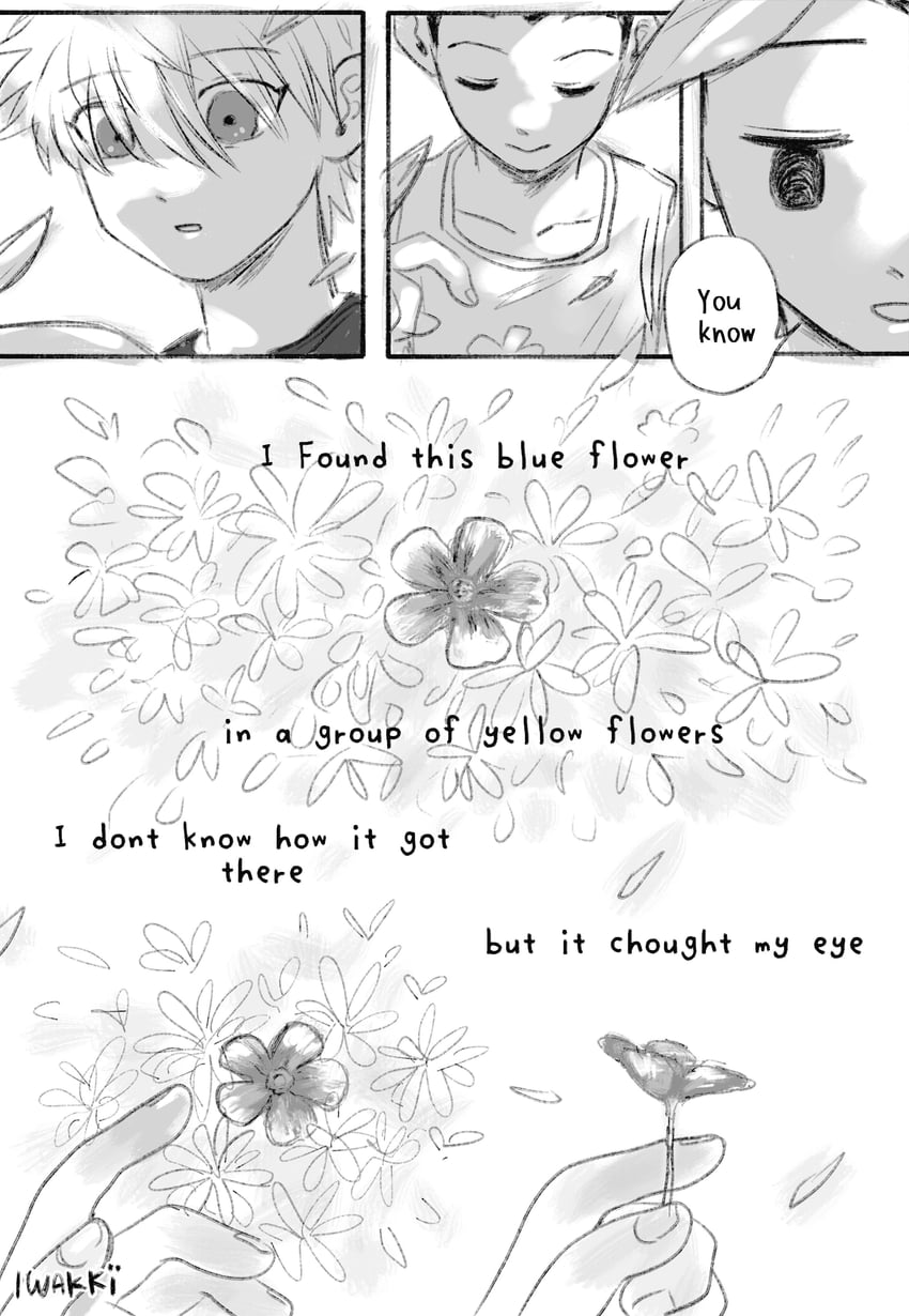 killua zoldyck and gon freecss (hunter x hunter) drawn by iwakki