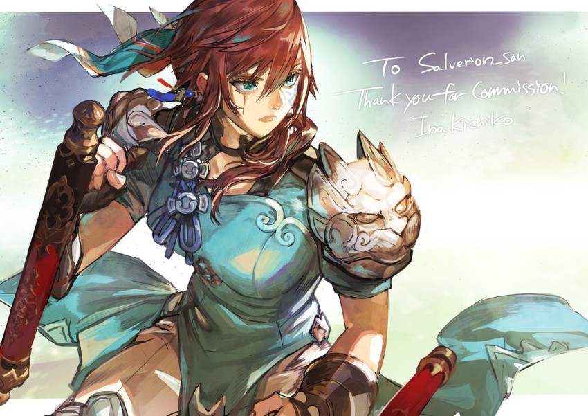 warrior of light, monk, and linmei quan (original and 2 more) drawn by nightmare-kck