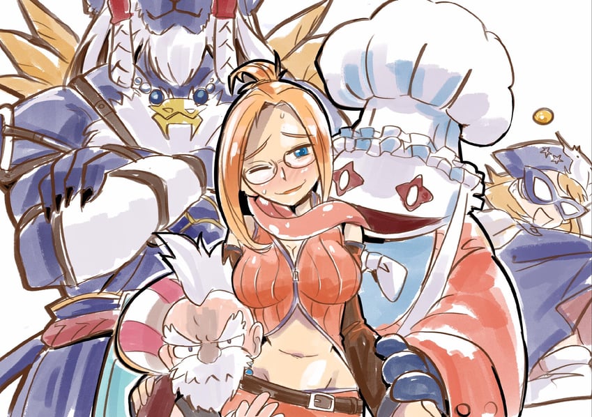 warrior of light, quistis trepe, quina quen, blue mage, kimahri ronso, and 1 more (final fantasy and 5 more) drawn by robojanai