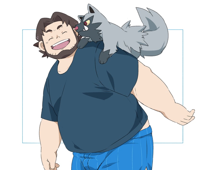 poochyena and professor birch (pokemon and 1 more) drawn by odmk_(jinnta4014)