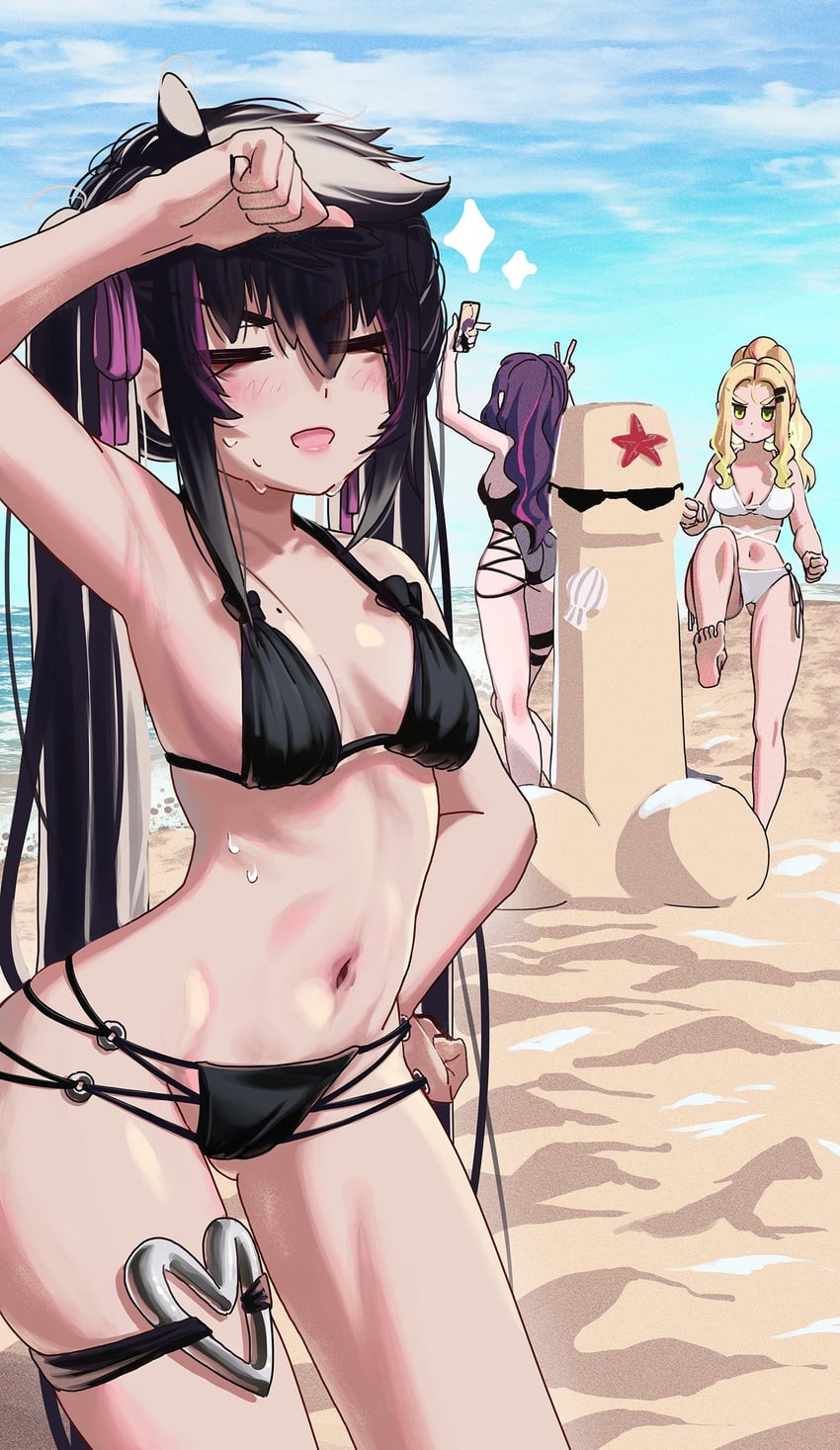 priite hari, iruka blue, and erie ever (original) drawn by torriet