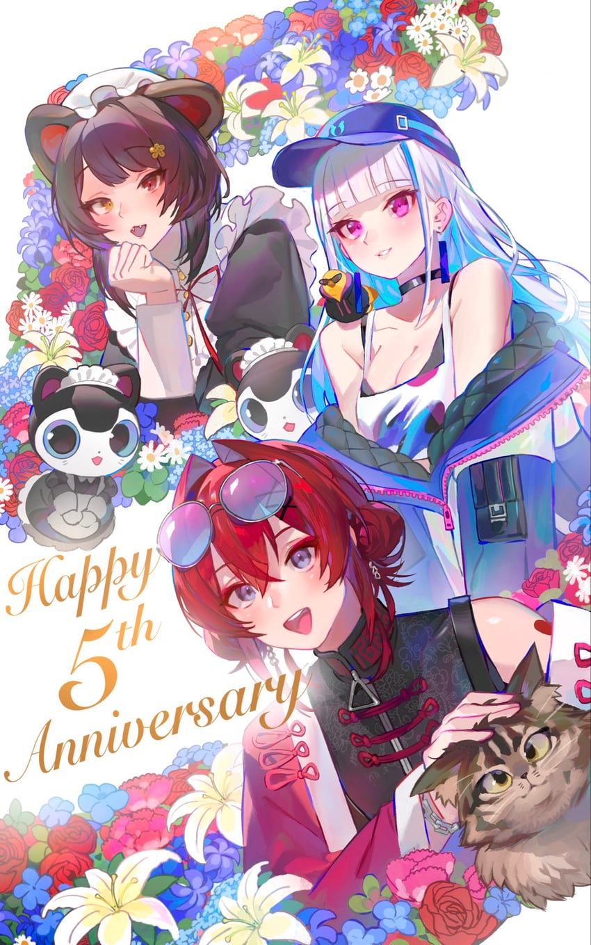 lize helesta, ange katrina, inui toko, sebastian piyodore, and banken (nijisanji) drawn by kamitoge_supino