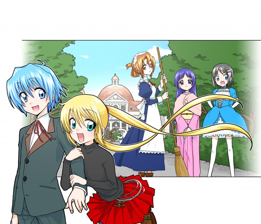 sanzen'in nagi, maria, ayasaki hayate, aizawa sakuya, and saginomiya isumi (hayate no gotoku!) drawn by ninomae_fumi_(zambaharno)