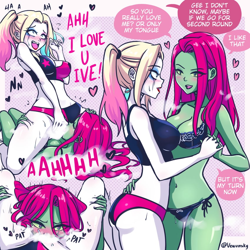 harley quinn and poison ivy (dc comics and 2 more) drawn by vewuinsky