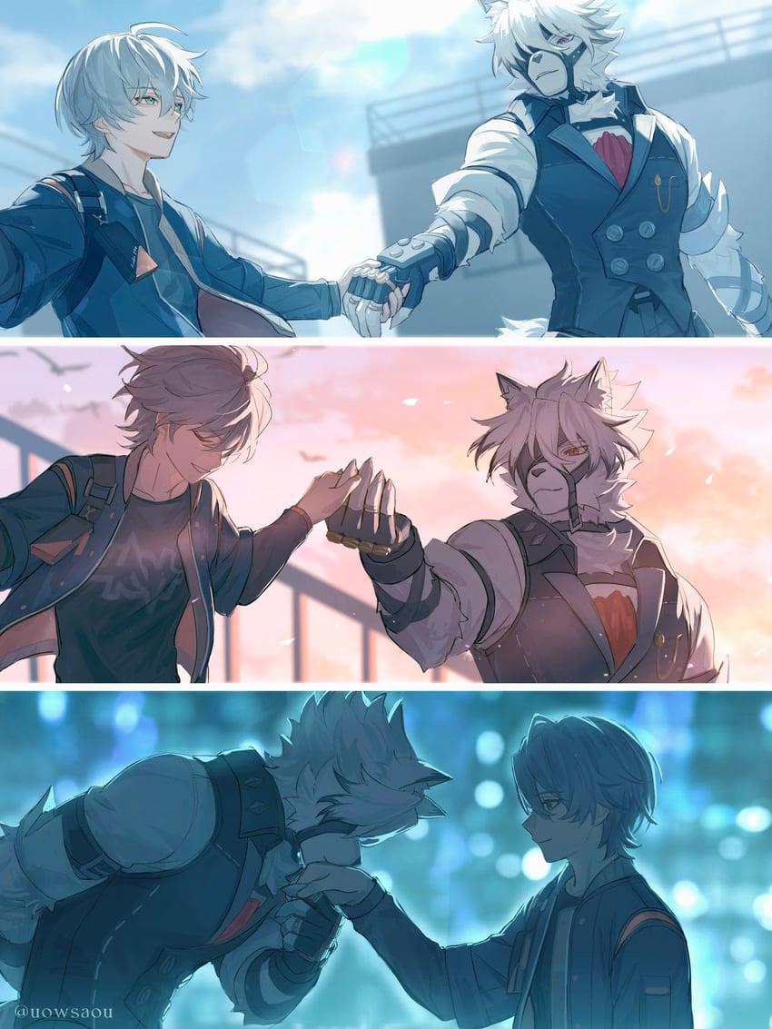 wise and von lycaon (zenless zone zero) drawn by uowsaou