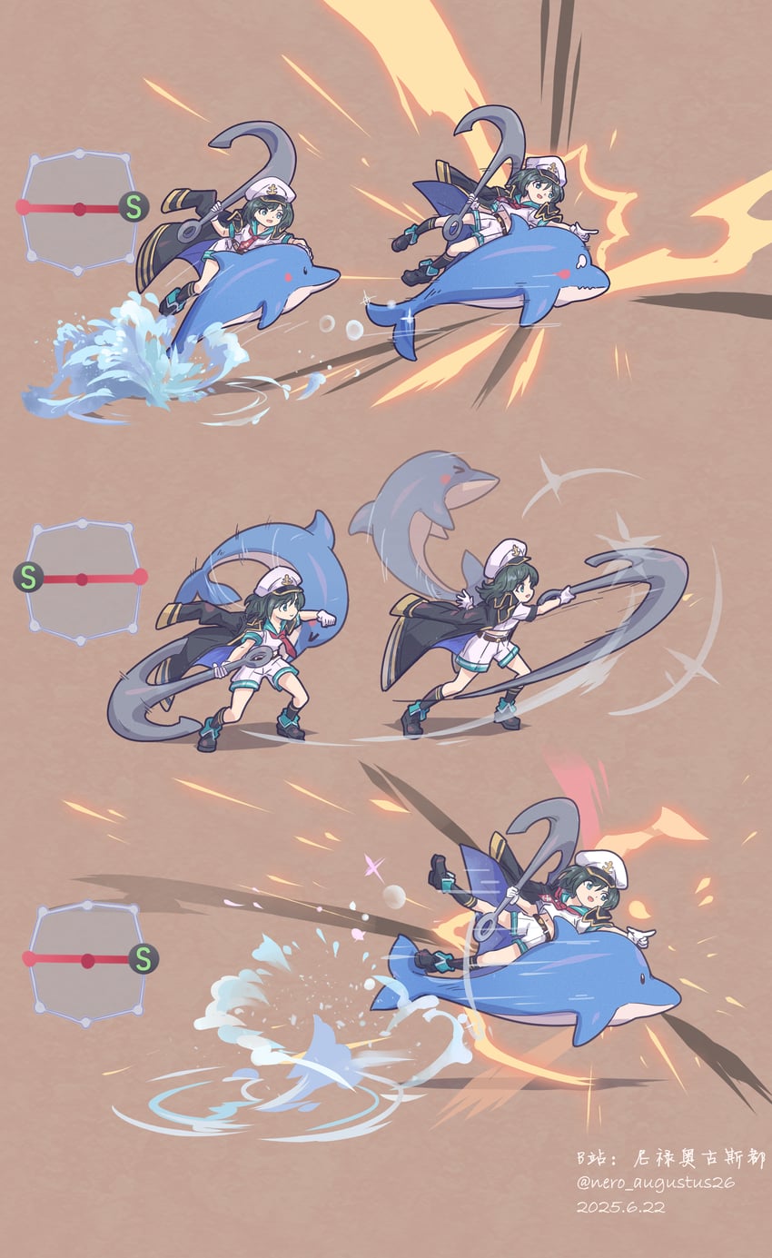 murasa minamitsu, may, and mr. dolphin (touhou and 2 more) drawn by nero_augustus