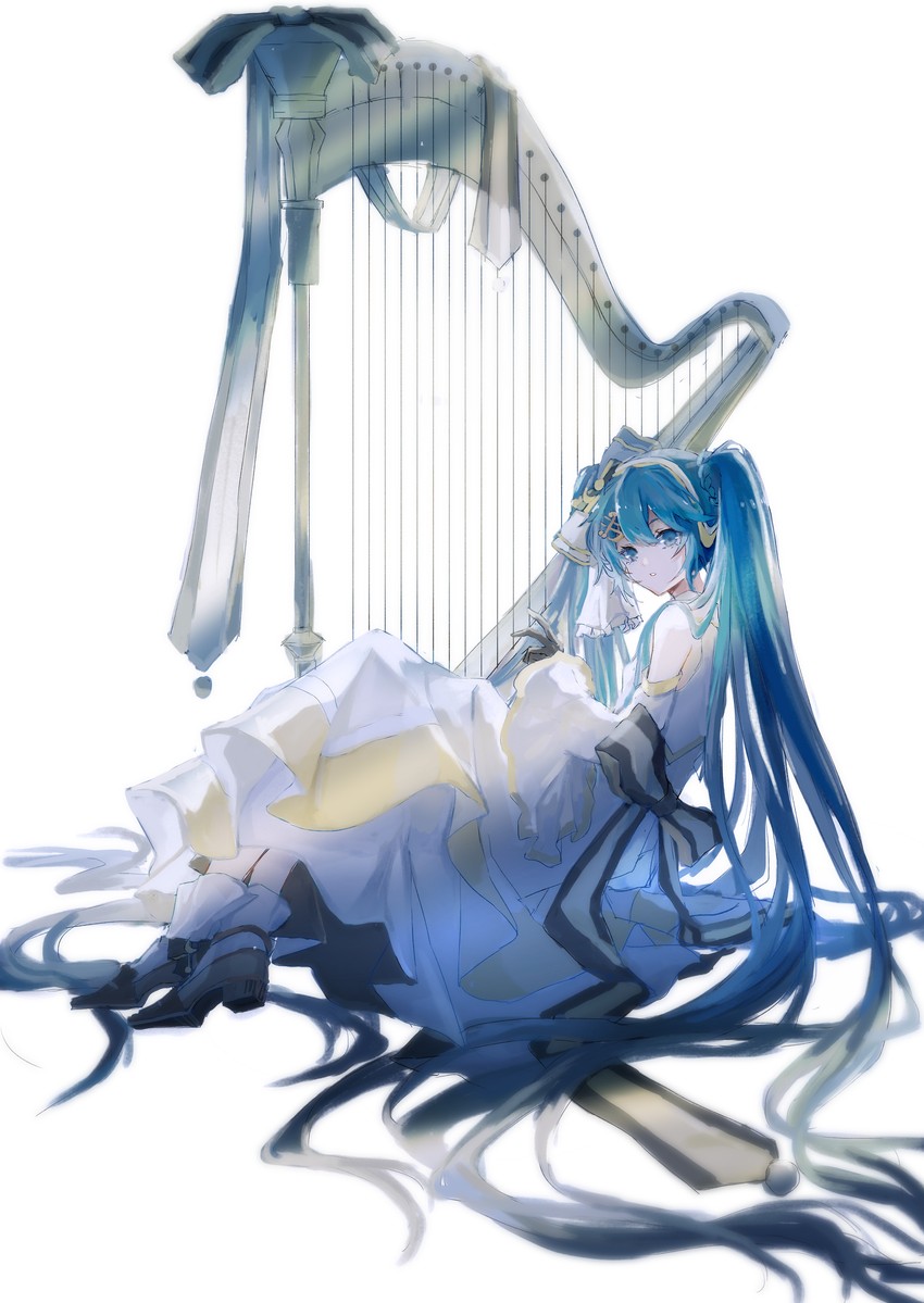 hatsune miku and yuki miku (vocaloid) drawn by lushu_kuye