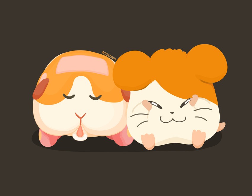potato and hamtaro (pui pui molcar and 1 more) drawn by rizu_(rizunm)