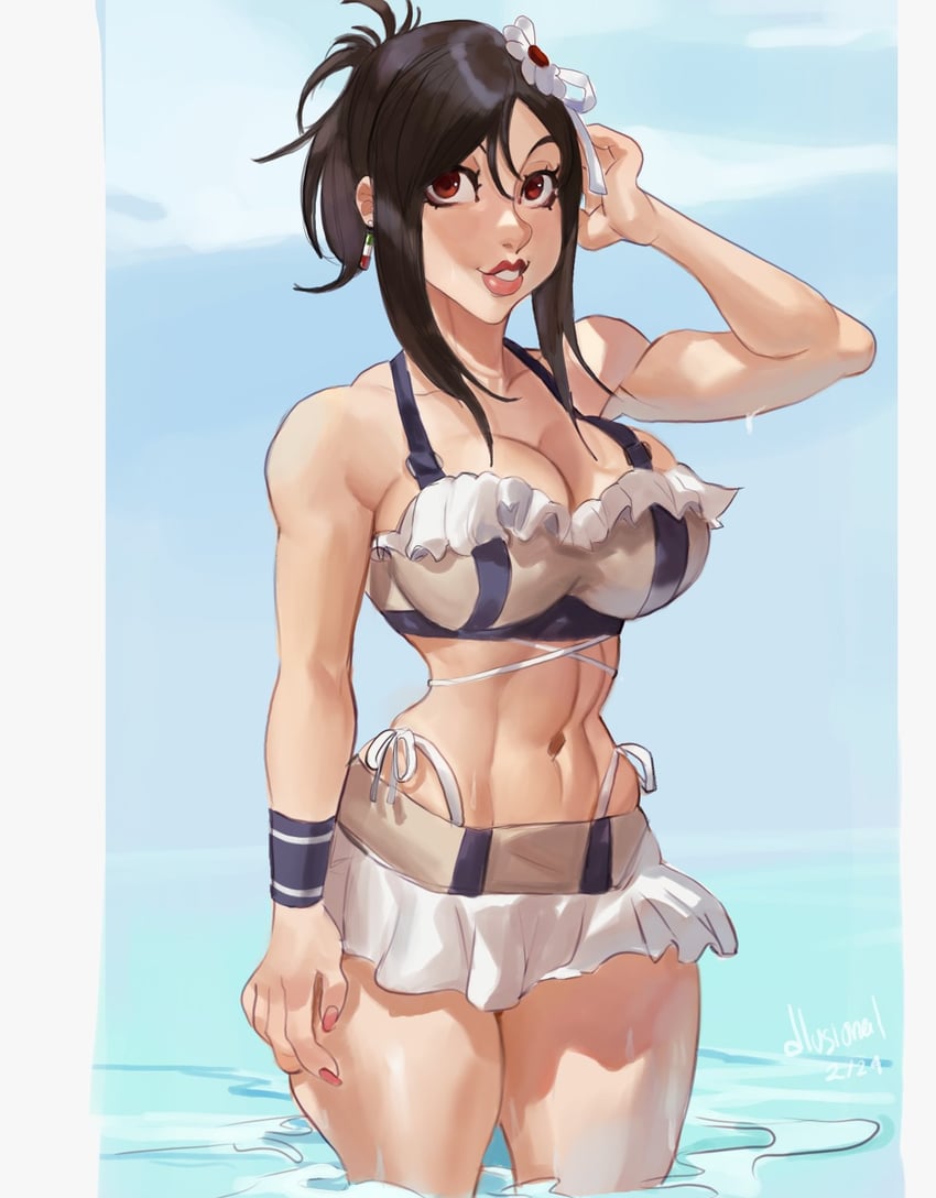 tifa lockhart (final fantasy and 3 more) drawn by dlusional