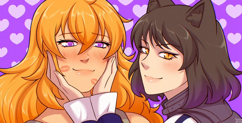 yang xiao long and blake belladonna (rwby) drawn by yellow_nicky