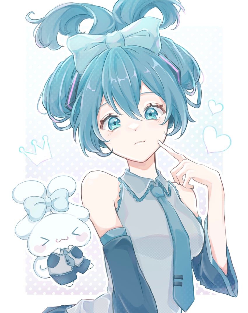 hatsune miku, cinnamoroll, and cinnamiku (vocaloid and 2 more) drawn by shionagi_hagi