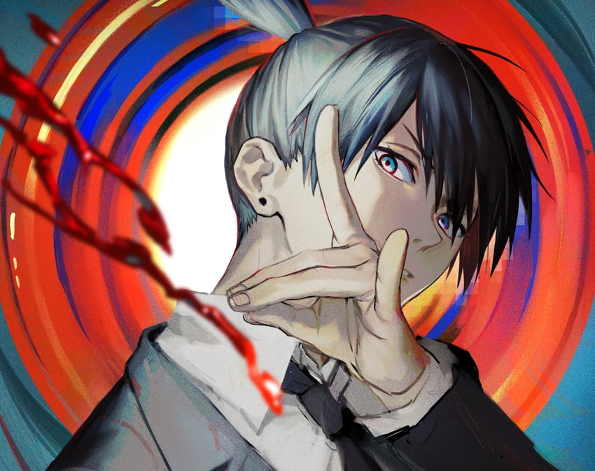 hayakawa aki and fox devil (chainsaw man) drawn by fuji_(piro)