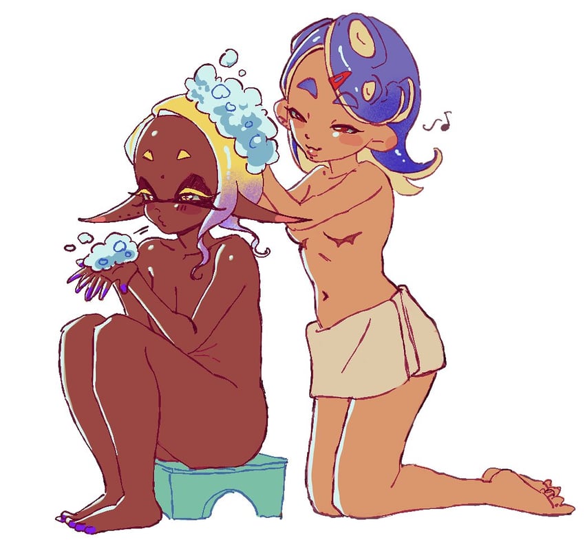 shiver and frye (splatoon and 1 more) drawn by bonbondecitron