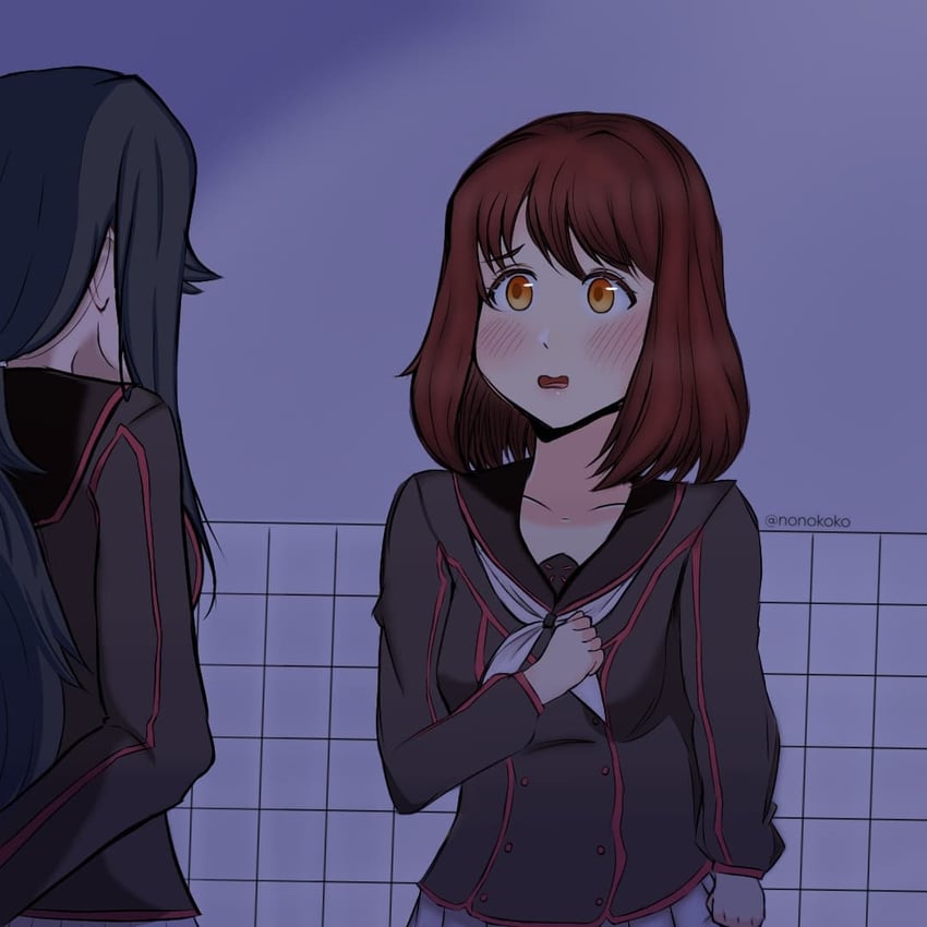ryoba aishi and sumire saitozaki (yandere simulator) drawn by nonokoko13