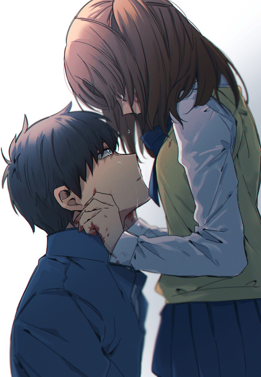 tohno shiki and yumizuka satsuki (tsukihime) drawn by wasa_(wanosabi)