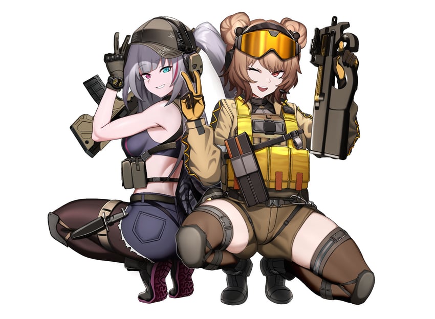 p90 and mdr (girls' frontline and 1 more) drawn by cero_(last2stage)