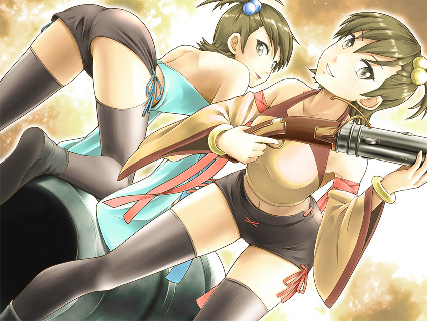 futami mami and futami ami (idolmaster) drawn by doku_hebi