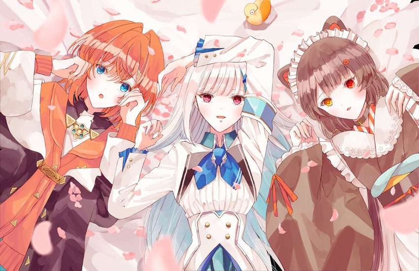 lize helesta, ange katrina, inui toko, and sebastian piyodore (nijisanji) drawn by heidi6820