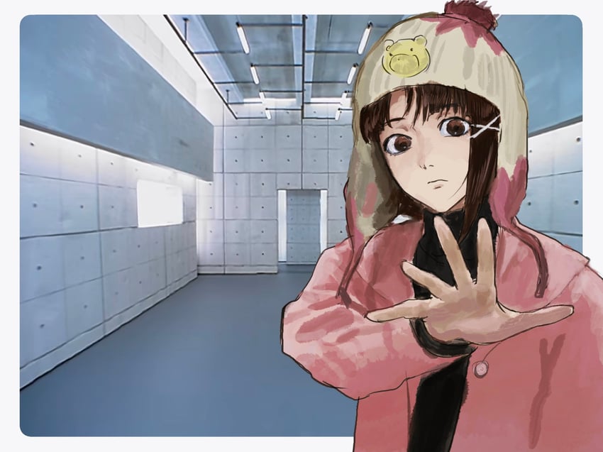 iwakura lain (serial experiments lain and 1 more) drawn by bingi