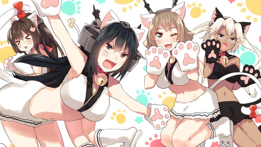 nagato, yamato, mutsu, and musashi (kantai collection) drawn by tonarikeru