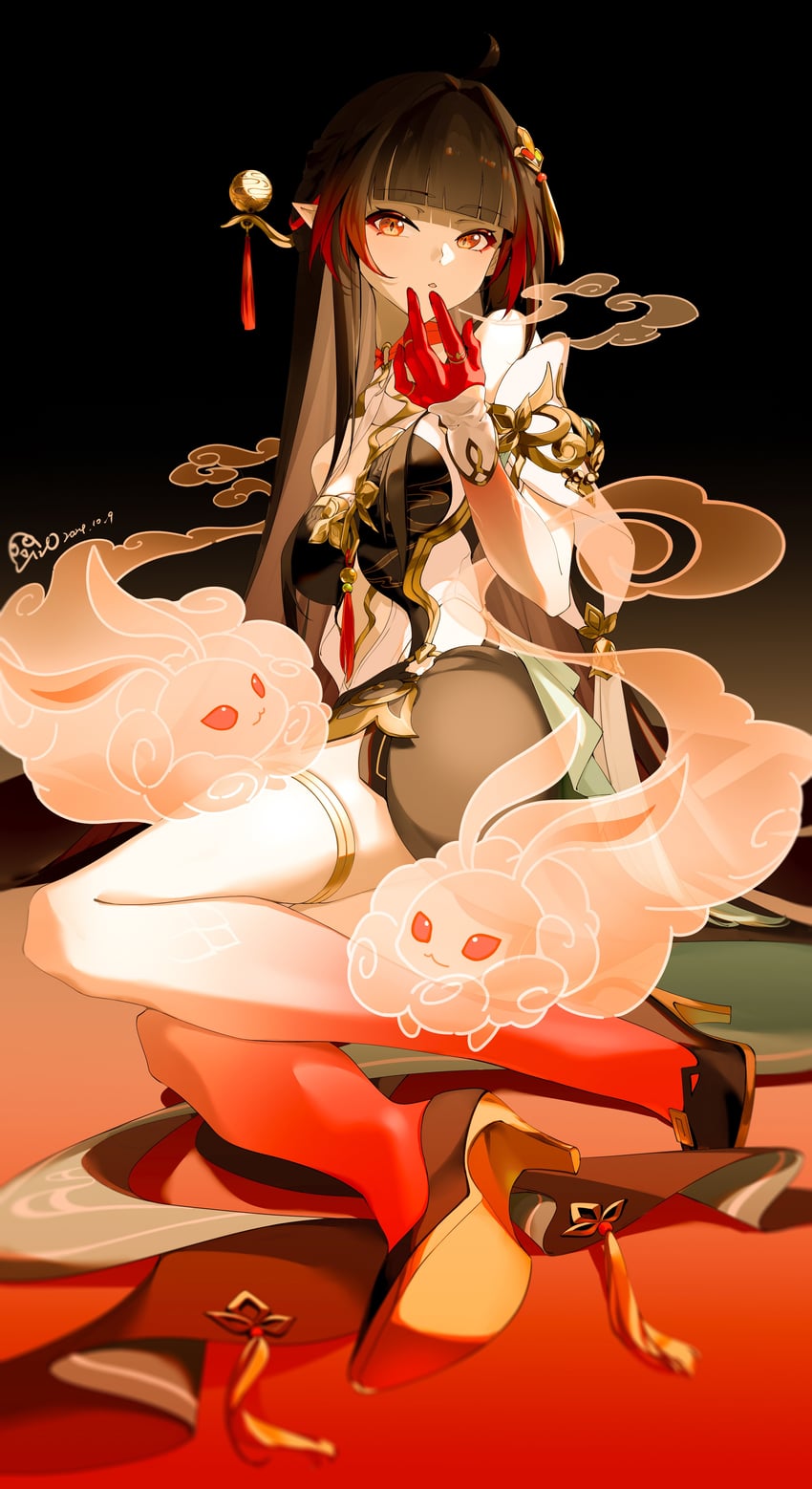 lingsha and fuyuan (honkai and 1 more) drawn by bingzhen_h2o