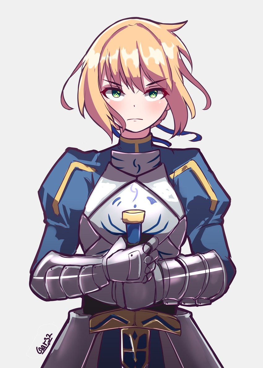 artoria pendragon and saber (fate and 1 more) drawn by gar32