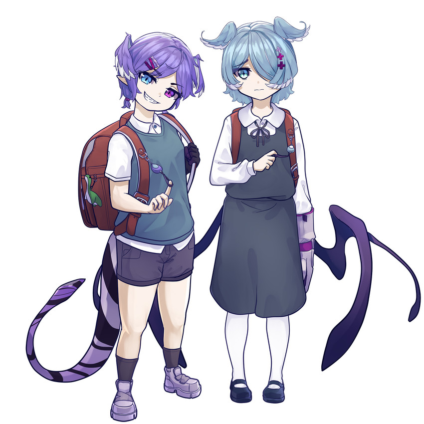 elira pendora, selen tatsuki, crewmate, and nessie (nijisanji and 3 more) drawn by 1am