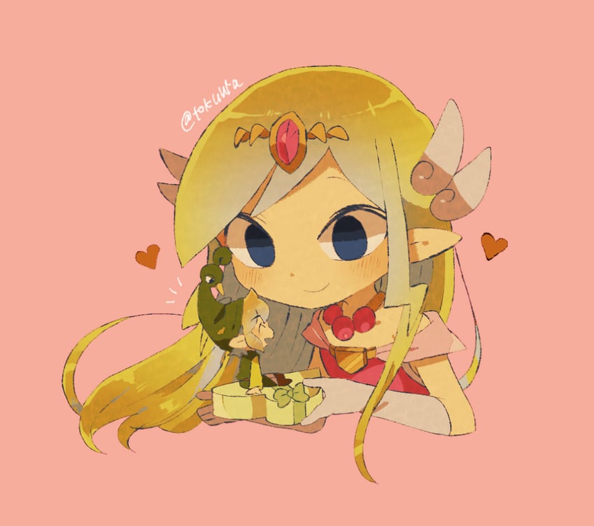 link, princess zelda, toon link, toon zelda, and ezlo (the legend of zelda and 3 more) drawn by tokuura