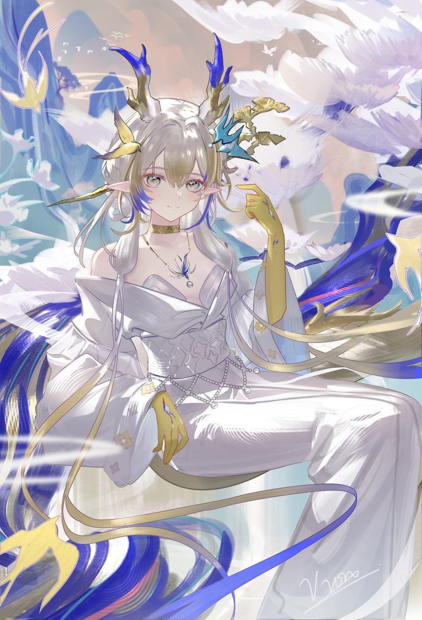 shu (arknights and 1 more) drawn by v-von