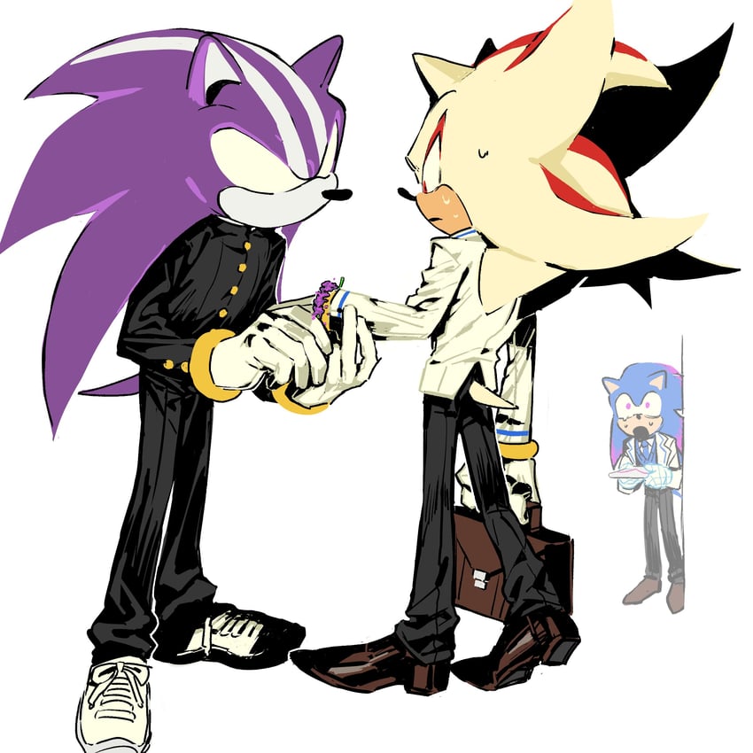 sonic the hedgehog, shadow the hedgehog, super shadow, and darkspine sonic (sonic and 2 more) drawn by diamondx1704