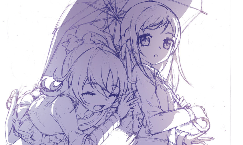 hishikawa rikka and aida mana (precure and 1 more) drawn by hoshi_(xingspresent)
