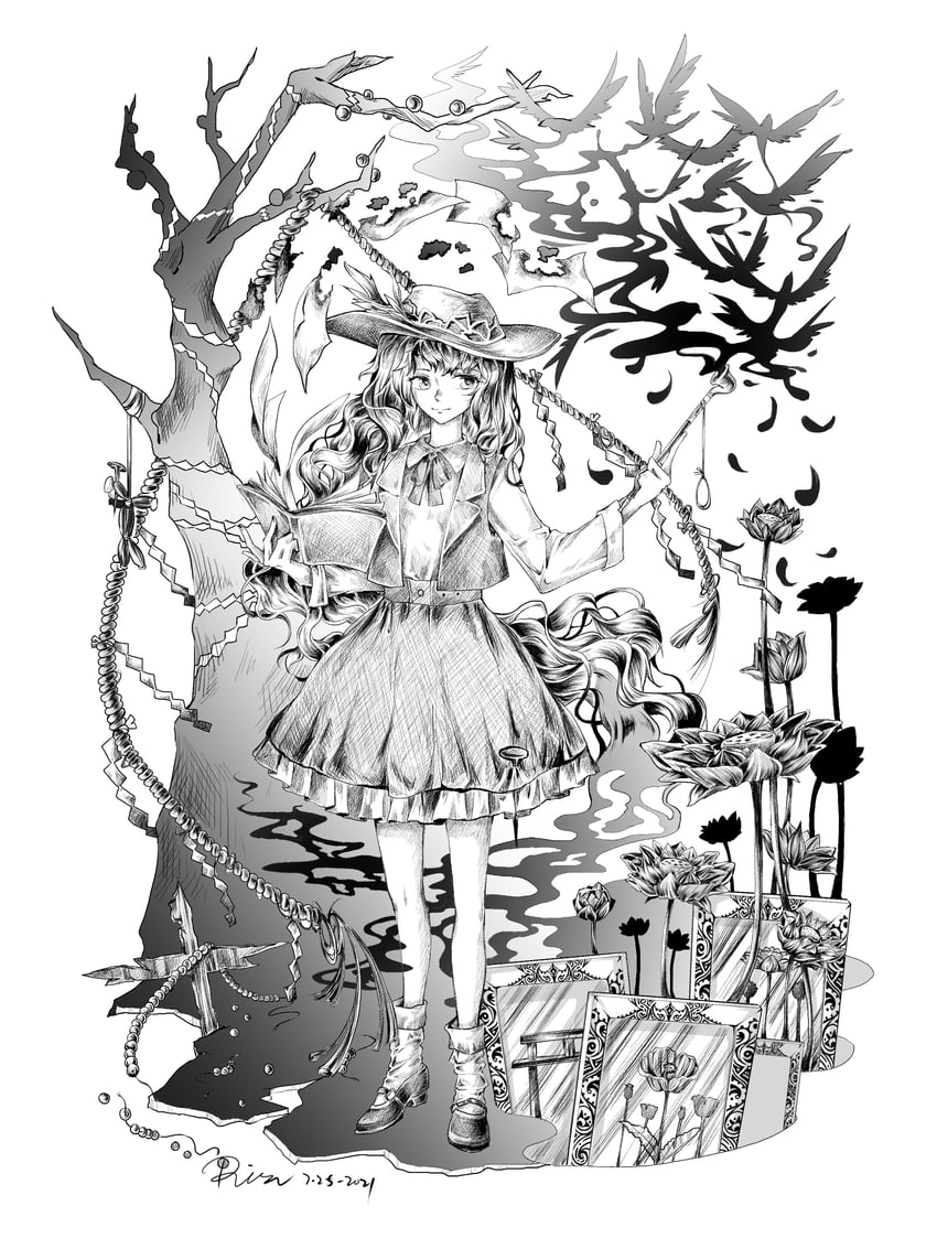 jacket girl (touhou and 1 more) drawn by 1256310514