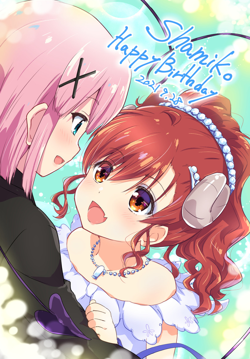 yoshida yuuko, chiyoda momo, and lilith (machikado mazoku) drawn by mukaibi_aoi