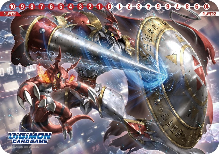 dukemon and guilmon (digimon and 1 more) drawn by morishita_naochika