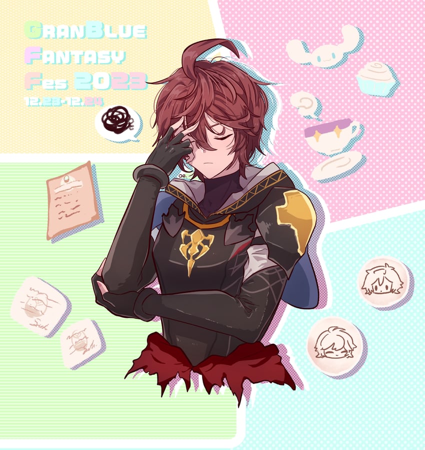 cinnamoroll, sandalphon, and lucifer (granblue fantasy and 2 more) drawn by oeoe_smnt