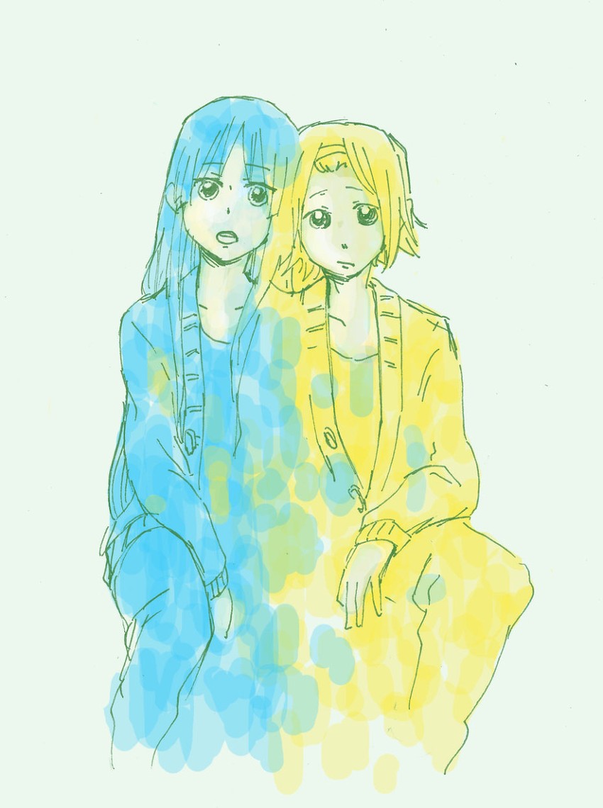 akiyama mio and tainaka ritsu (k-on!) drawn by datarou