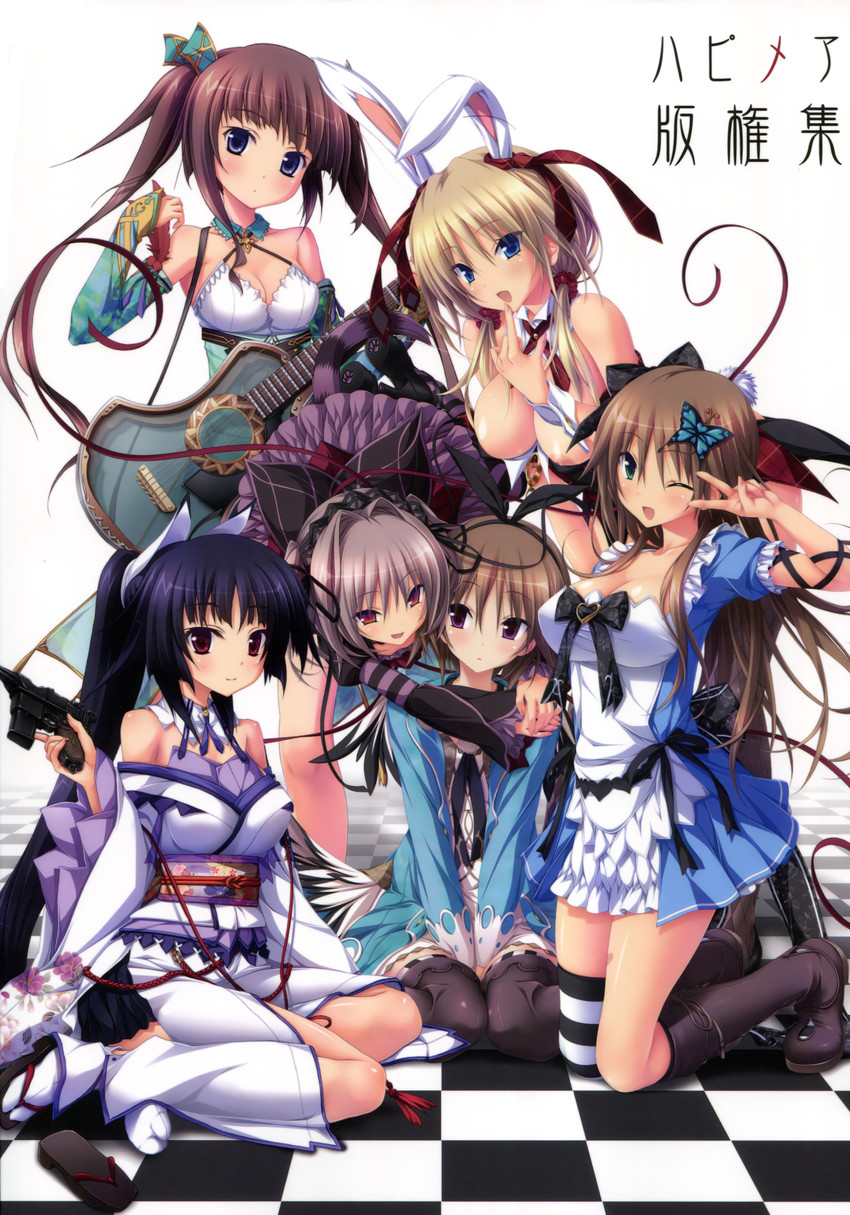 alice, white rabbit, cheshire cat, naitou maia, toriumi arisu, and 4 more (alice's adventures in wonderland and 1 more) drawn by koku and tsukimori_hiro
