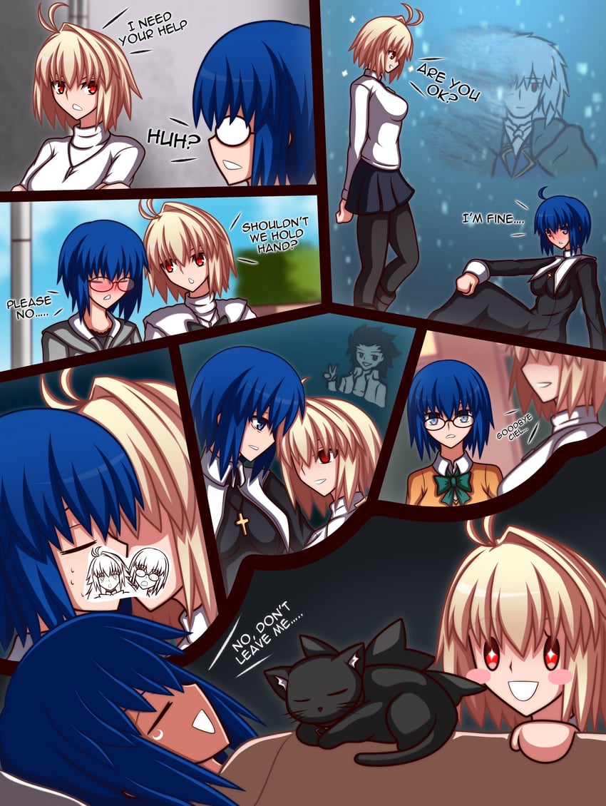 arcueid brunestud, ciel, michael roa valdamjong, len, eco-arc, and 2 more (tsukihime) drawn by zeon132