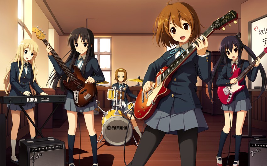 akiyama mio, nakano azusa, hirasawa yui, tainaka ritsu, and kotobuki tsumugi (k-on!) drawn by cygnus_(cygnus7)
