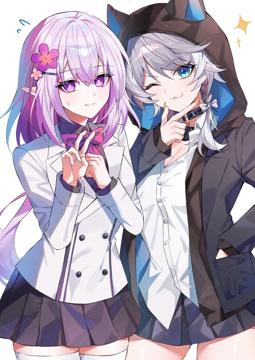 castorice and cipher (honkai and 1 more) drawn by urasozopi