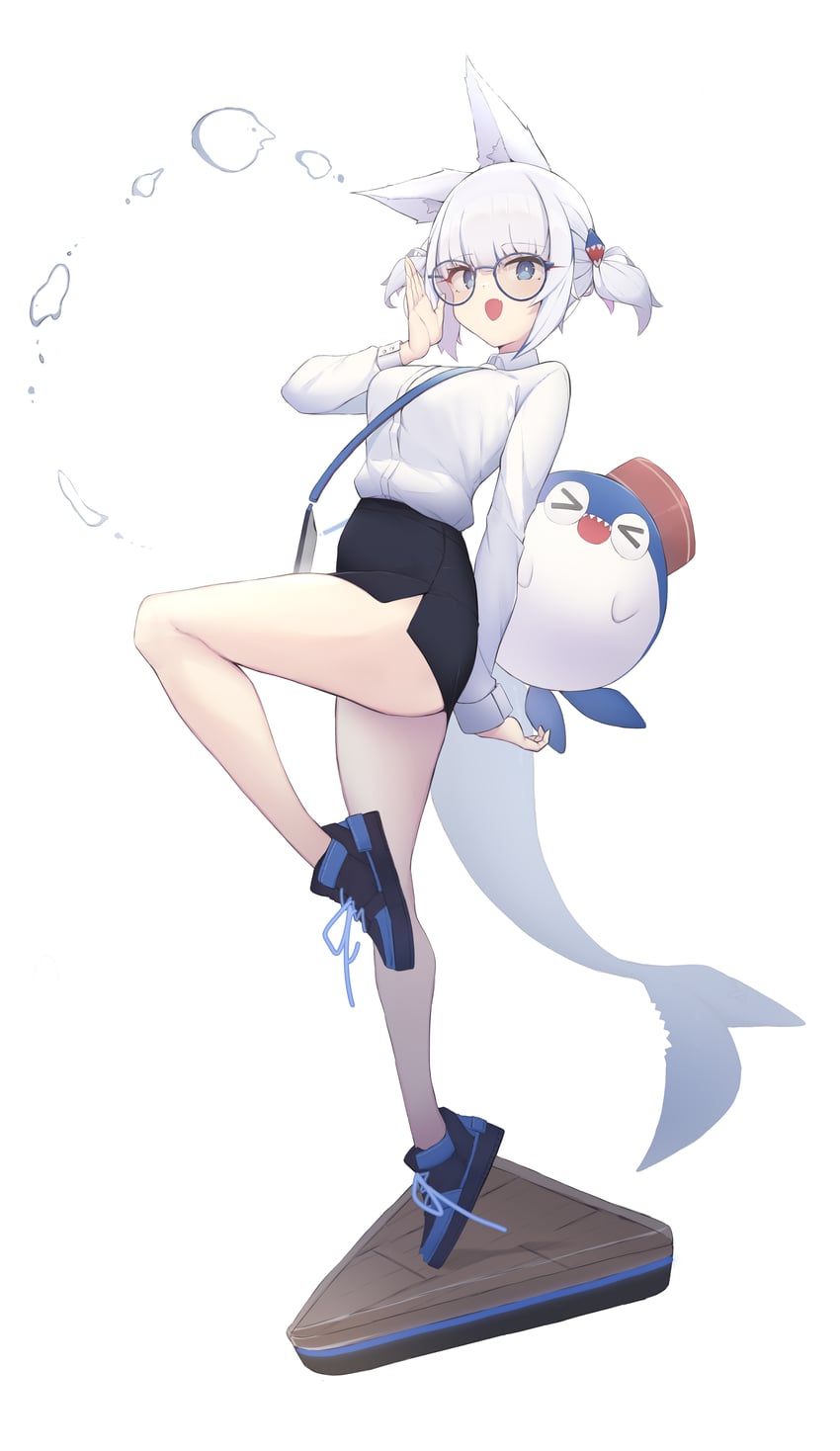 gawr gura and bloop (hololive and 1 more) drawn by solavit401
