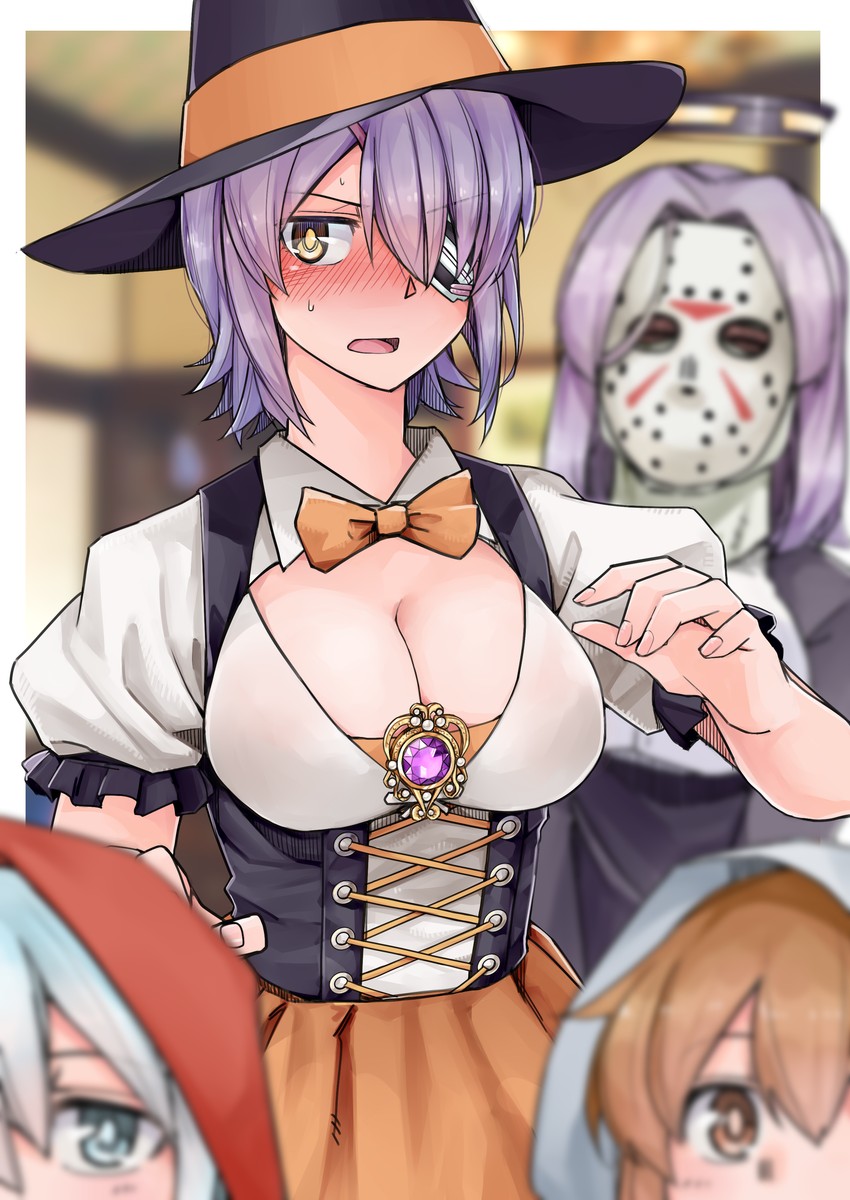 hibiki, inazuma, tenryuu, tatsuta, and jason voorhees (kantai collection and 1 more) drawn by tadd_(tatd)