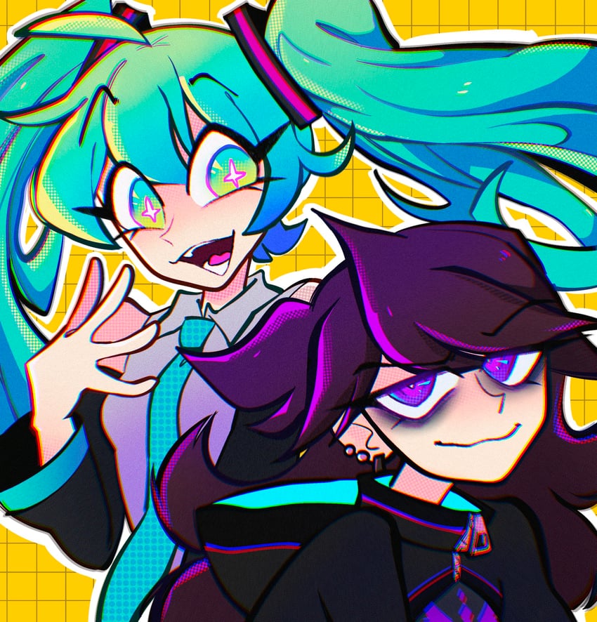 hatsune miku and jaiden animations (vocaloid and 1 more) drawn by jaiden_(artist)