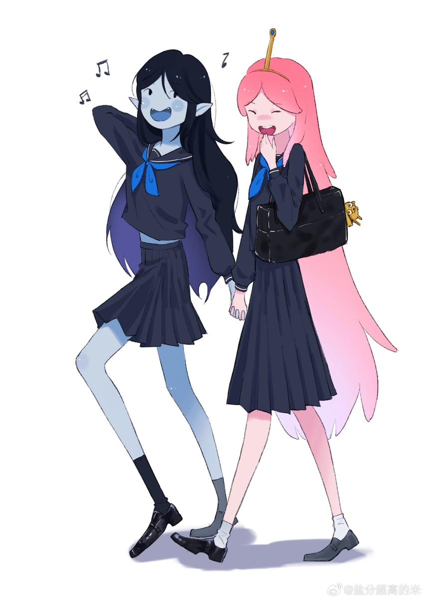 marceline abadeer, princess bonnibel bubblegum, and jake the dog (adventure time) drawn by tss-mire