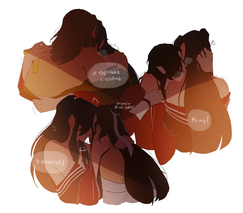 xie lian, hua cheng, mu qing, and feng xin (tianguan cifu) drawn by meawqing