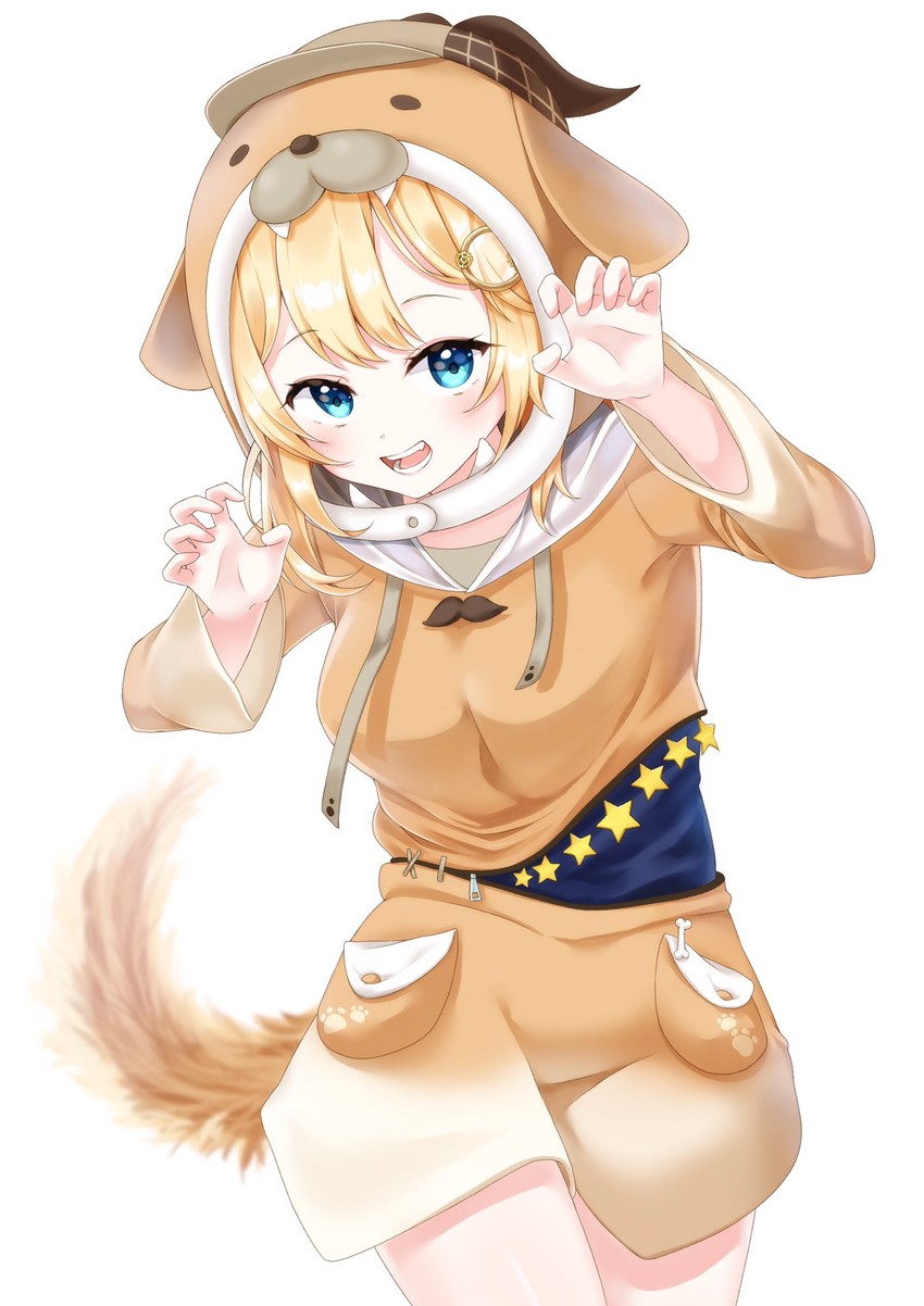 gawr gura, watson amelia, and bubba (hololive and 1 more) drawn by thousand_(sentyuu89)