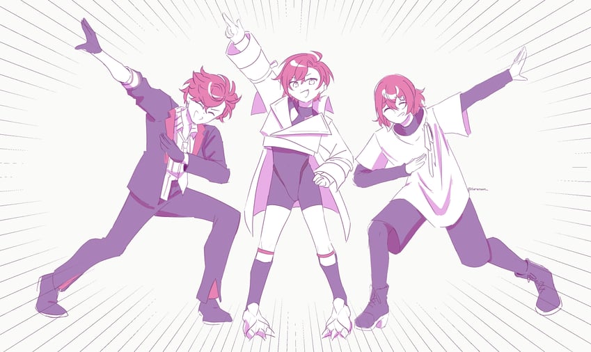 machina x flayon, hanasaki miyabi, and hizaki gamma (holostars and 1 more) drawn by kuraraan